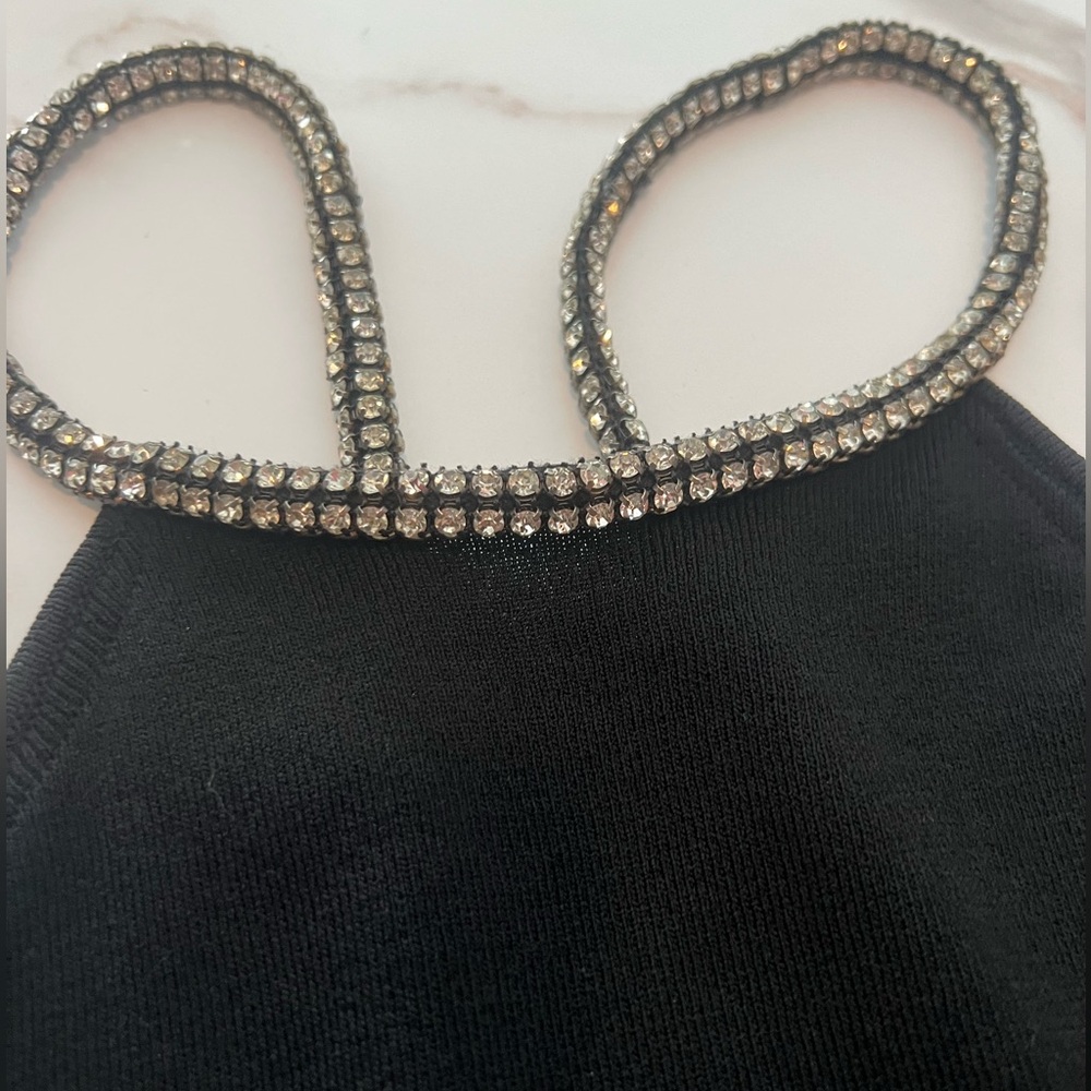 Forever 21 Little Black Dress w/ Rhinestone Straps. Size S. Great Condition!